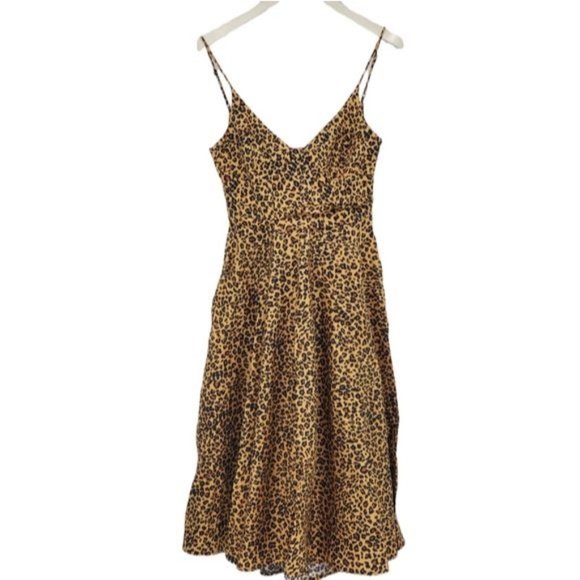 FARM Rio Dresses & Skirts - Anthropolgie Farm Rio Leopard Animal Print Midi Sleeveless Dress Medium 8 NWT